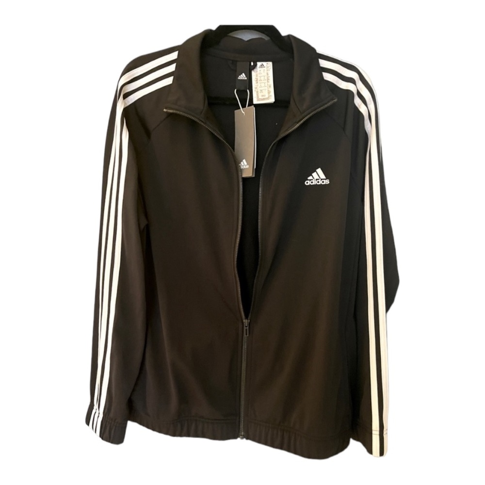XL Adidas sweater Tracktop Black with White Stripes